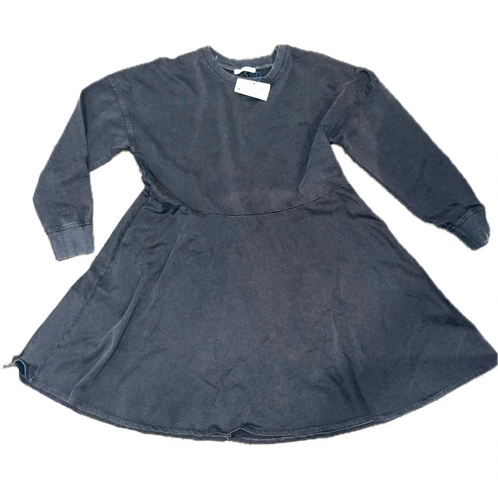 NWT zara gray distressed modest dress